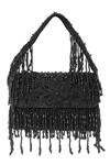 Shop NR By Nidhi Rathi Black Beads, Fringe Beaded Cascade Clutch Bag Online at Aza Fashions Shop_NR By Nidhi Rathi_Black Beads, Fringe Beaded Cascade Clutch Bag _Online_at_Aza_Fashions