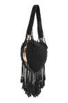 NR By Nidhi Rathi Black Beads, Fringe, Stones Beaded Embellished Clutch Bag Online at Aza Fashions NR By Nidhi Rathi_Black Beads, Fringe, Stones Beaded Embellished Clutch Bag _Online_at_Aza_Fashions