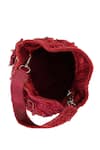 NR By Nidhi Rathi_Red Sequins, Beads, Embroidery Floral And Potli Bag _Online_at_Aza_Fashions