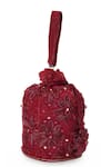 Buy_NR By Nidhi Rathi_Red Sequins, Beads, Embroidery Floral And Potli Bag _Online_at_Aza_Fashions