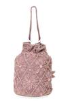 Shop_NR By Nidhi Rathi_Pink Beads, Sequins, Embroidery Floral And Potli Bag _Online_at_Aza_Fashions