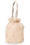 Shop_NR By Nidhi Rathi_Peach Beads, Sequins, Stones, Embroidery Floral Applique And Beaded Potli Bag _Online_at_Aza_Fashions