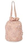 Buy_NR By Nidhi Rathi_Rose Gold Beads, Sequins, Embroidery Floral And Pearl Embellished Potli Bag _Online_at_Aza_Fashions