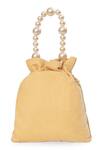 Shop_NR By Nidhi Rathi_Gold Sequins, Pearls, Tassels, Beads Handle Potli Bag _at_Aza_Fashions