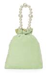 Shop_NR By Nidhi Rathi_Green Sequins, Beads, Pearls, Tassels Potli Bag With Handle _at_Aza_Fashions