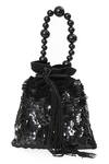Shop_NR By Nidhi Rathi_Black Sequins, Beads, Tassels Potli Bag With Beaded Handle _Online_at_Aza_Fashions