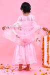 Shop_Bannhi By Priyanka Rathore_Pink Satin, Georgette, Organza Gota Patti Sharara Set With Hand Painted Dupatta _at_Aza_Fashions