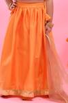 Bannhi By Priyanka Rathore_Orange Dupion, Organza Sequins, Gota Patti Lehenga Set With Dupatta _Online_at_Aza_Fashions