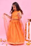 Buy_Bannhi By Priyanka Rathore_Orange Dupion, Organza Sequins, Gota Patti Lehenga Set With Dupatta 