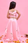 Shop_Bannhi By Priyanka Rathore_Pink Organza Gota Patti Hand Painted Lehenga Set _at_Aza_Fashions