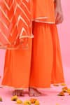Bannhi By Priyanka Rathore_Orange Cotton, Silk, Organza Lace, Gota Patti, Zari Sharara Set With Dupatta _at_Aza_Fashions