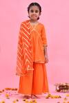 Buy_Bannhi By Priyanka Rathore_Orange Cotton, Silk, Organza Lace, Gota Patti, Zari Sharara Set With Dupatta 