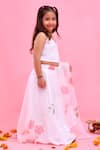 Buy_Bannhi By Priyanka Rathore_White Organza Gota Patti Hand Painted Lehenga Set _Online_at_Aza_Fashions