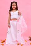 Buy_Bannhi By Priyanka Rathore_White Organza Gota Patti Hand Painted Lehenga Set _at_Aza_Fashions