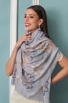 Shop_Mauli Cashmere_Blue Bliss Embroidered Merino Wool Stole _at_Aza_Fashions
