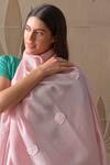 Shop_Mauli Cashmere_Pink Flower Shower Embroidered Stole _at_Aza_Fashions