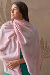 Buy_Mauli Cashmere_Pink Flower Shower Embroidered Stole _at_Aza_Fashions