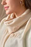 Mauli Cashmere_Beige Shower Embroidered Wool Silk Stole _Online_at_Aza_Fashions
