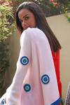 Mauli Cashmere_White The Motif Wool And Silk Stole _Online_at_Aza_Fashions