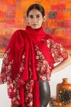 Mauli Cashmere_Red Embroidered Stole _Online_at_Aza_Fashions