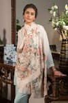 Buy_Mauli Cashmere_Beige Jungle Dream Floral Embroidered Stole _at_Aza_Fashions