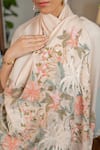 Buy_Mauli Cashmere_Beige Jungle Dream Floral Embroidered Stole _Online_at_Aza_Fashions