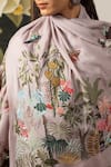 Buy_Mauli Cashmere_Lavender Natures Ballet Embroidered Wool Silk Stole _Online_at_Aza_Fashions