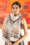 Shop_Mauli Cashmere_Gray Chic Striped Motif Wool Silk Stole _at_Aza_Fashions