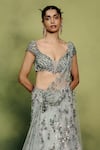 Shop_Dolly J_Mint Net Embroidery, Sequins, Stones Sweetheart Elysian Cocktail Lehenga Set _at_Aza_Fashions