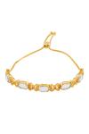 Shop_Isharya_Gold Plated Mirrors 18kt Marfim Bolo Bracelet _at_Aza_Fashions