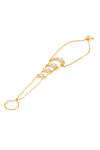 Isharya_Gold Plated Mirrors 18kt Esplendor Hand Harness _Online_at_Aza_Fashions