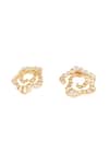 Isharya_Gold Plated Mirrors 18kt Santuario Spiral Stud Earrings _Online_at_Aza_Fashions