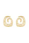Shop_Isharya_Gold Plated Crystals 18kt Barroco Statement Stud Earrings _at_Aza_Fashions