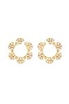 Shop Isharya Gold Plated Mirrors 18kt Capela Front Back Earrings at Aza Fashions Shop_Isharya_Gold Plated Mirrors 18kt Capela Front Back Earrings _at_Aza_Fashions