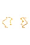 Buy_Isharya_Gold Plated Mirrors 18kt Divino Wavy Hoop Earrings _Online_at_Aza_Fashions