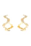 Shop_Isharya_Gold Plated Mirrors 18kt Divino Wavy Hoop Earrings _at_Aza_Fashions