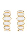 Isharya_Gold Plated Mirrors 18kt Mosaico Hoop Earrings _Online_at_Aza_Fashions