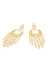 Isharya_Gold Plated Mirrors, Crystals 18kt Lisboa Statement Moon Baali Earrings _Online_at_Aza_Fashions