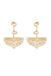 Shop_Isharya_Gold Plated Mirrors 18kt Renda Statement Dangler Earrings _at_Aza_Fashions