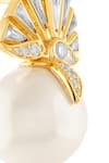 Buy_Isharya_Gold Plated Mirrors, Pearls, Crystals 18kt Filgrana Statement Stud Earrings _Online_at_Aza_Fashions