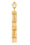 Isharya_Gold Plated Mirrors 18kt Ceu Statement Dangler Earrings _Online_at_Aza_Fashions