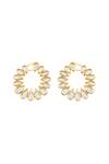 Shop_Isharya_Gold Plated Mirrors 18kt Aurora Stud Earrings _at_Aza_Fashions