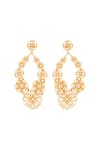 Shop_Isharya_Gold Plated 18kt Miradouro Statement Drop Earrings _at_Aza_Fashions