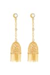 Isharya_Gold Plated Mirrors 18kt Calcada Statement Jhumkas _Online_at_Aza_Fashions