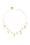 Shop_Isharya_Gold Plated 18kt Caminho Charm Necklace _at_Aza_Fashions