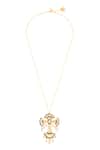 Shop Isharya Gold Plated 18kt Cristal Pendant Necklace at Aza Fashions Shop_Isharya_Gold Plated 18kt Cristal Pendant Necklace _at_Aza_Fashions
