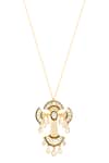 Isharya Gold Plated 18kt Cristal Pendant Necklace Online at Aza Fashions Isharya_Gold Plated 18kt Cristal Pendant Necklace _Online_at_Aza_Fashions