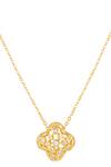 Isharya_Gold Plated 18kt Coroa Pendant Necklace _Online_at_Aza_Fashions