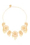 Shop_Isharya_Gold Plated 18kt Mare Statement Necklace _at_Aza_Fashions