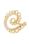 Shop_Isharya_Gold Plated Mirrors, Crystals 18kt Orvalho Spiral Ring _at_Aza_Fashions